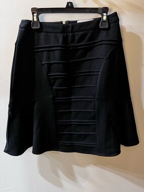 Elle Black Paneled Flared Skirt